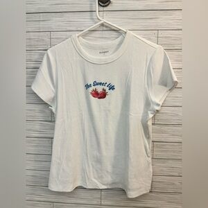 Old Navy White Tee with Strawberry - XL